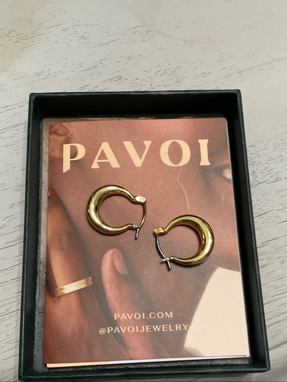 PAVOI Shiny Gold Chunky Hoop Earrings